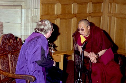 The Dalai Lama pictured during his visit to St Andrews in 1993.
